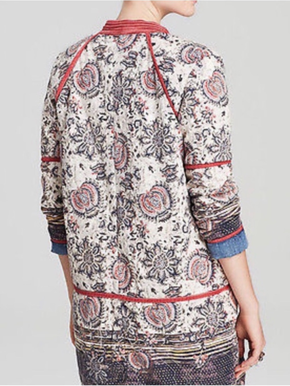 Free People Belario Reversible Quilted Jacket Cotton Small Boho - Picture 4 of 10